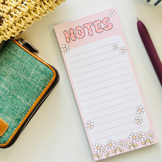 CUTE DAISY NOTEPADS 3 x 6.25 in |  GIRLY PINK NOTEPAD