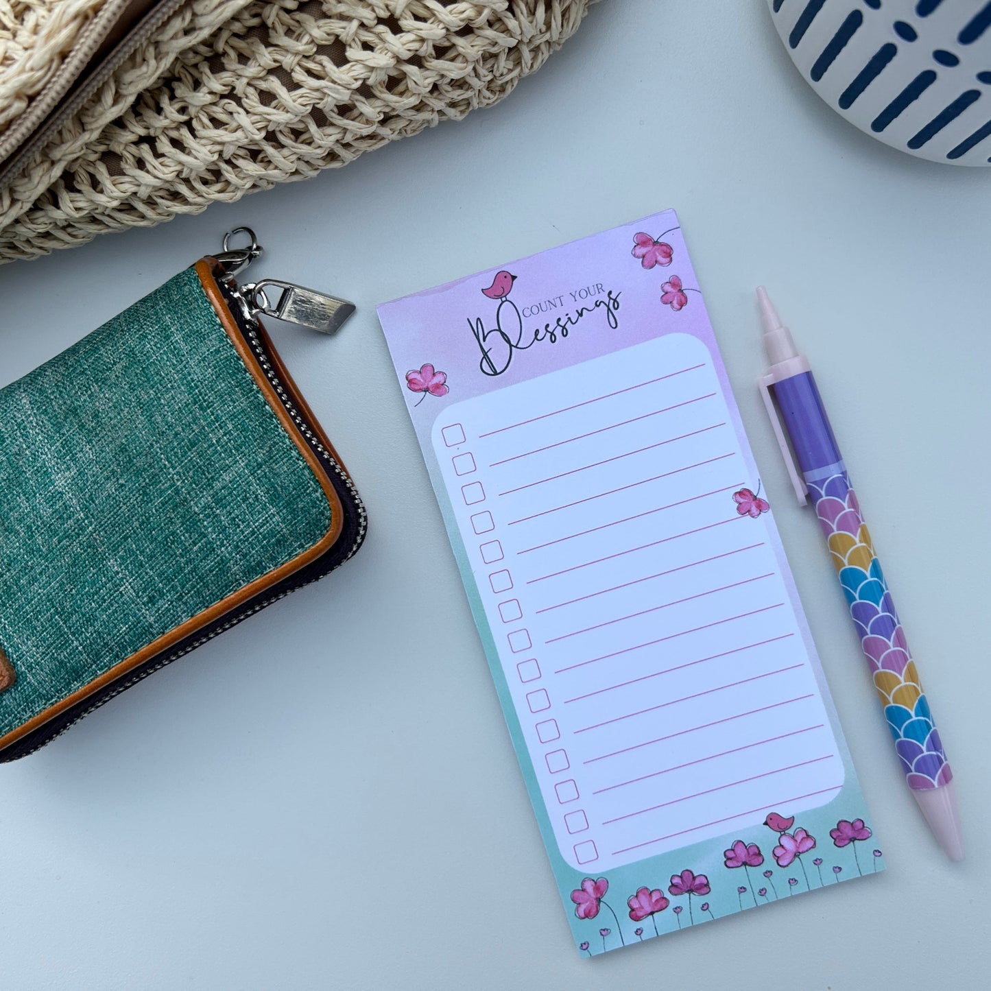 MAGNETIC "COUNT YOUR BLESSINGS" NOTEPAD 3 x 6.25 in